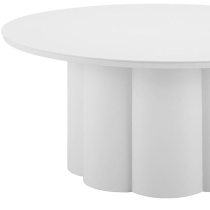 34" White Rounded Aluminum Outdoor Coffee Table HomeRoots