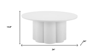 34" White Rounded Aluminum Outdoor Coffee Table HomeRoots