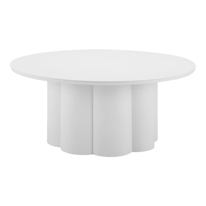 34" White Rounded Aluminum Outdoor Coffee Table HomeRoots
