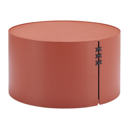 29" Terra Cotta Rounded Aluminum Outdoor Coffee Table HomeRoots