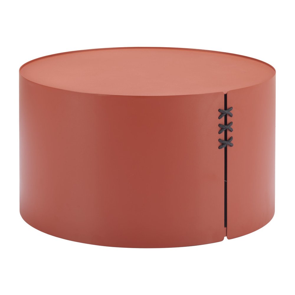 29" Terra Cotta Rounded Aluminum Outdoor Coffee Table HomeRoots