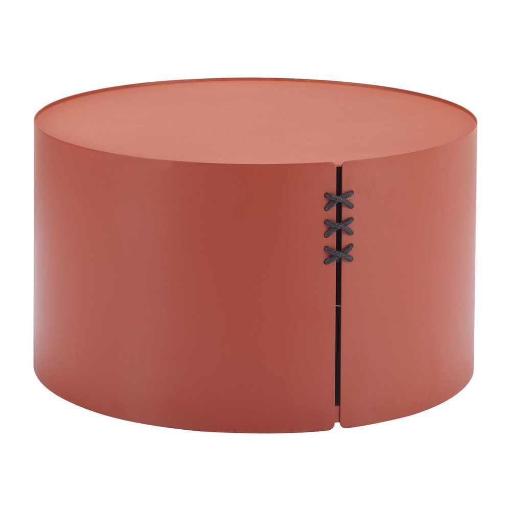 29" Terra Cotta Rounded Aluminum Outdoor Coffee Table HomeRoots