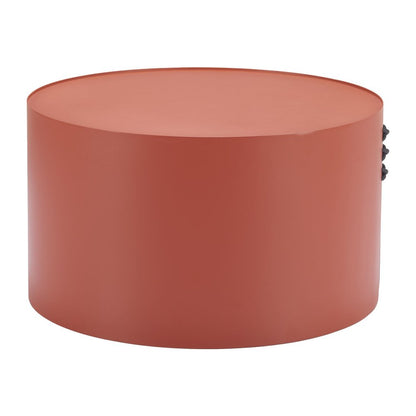 29" Terra Cotta Rounded Aluminum Outdoor Coffee Table HomeRoots