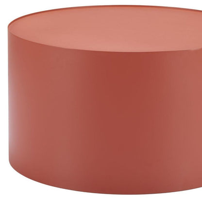29" Terra Cotta Rounded Aluminum Outdoor Coffee Table HomeRoots