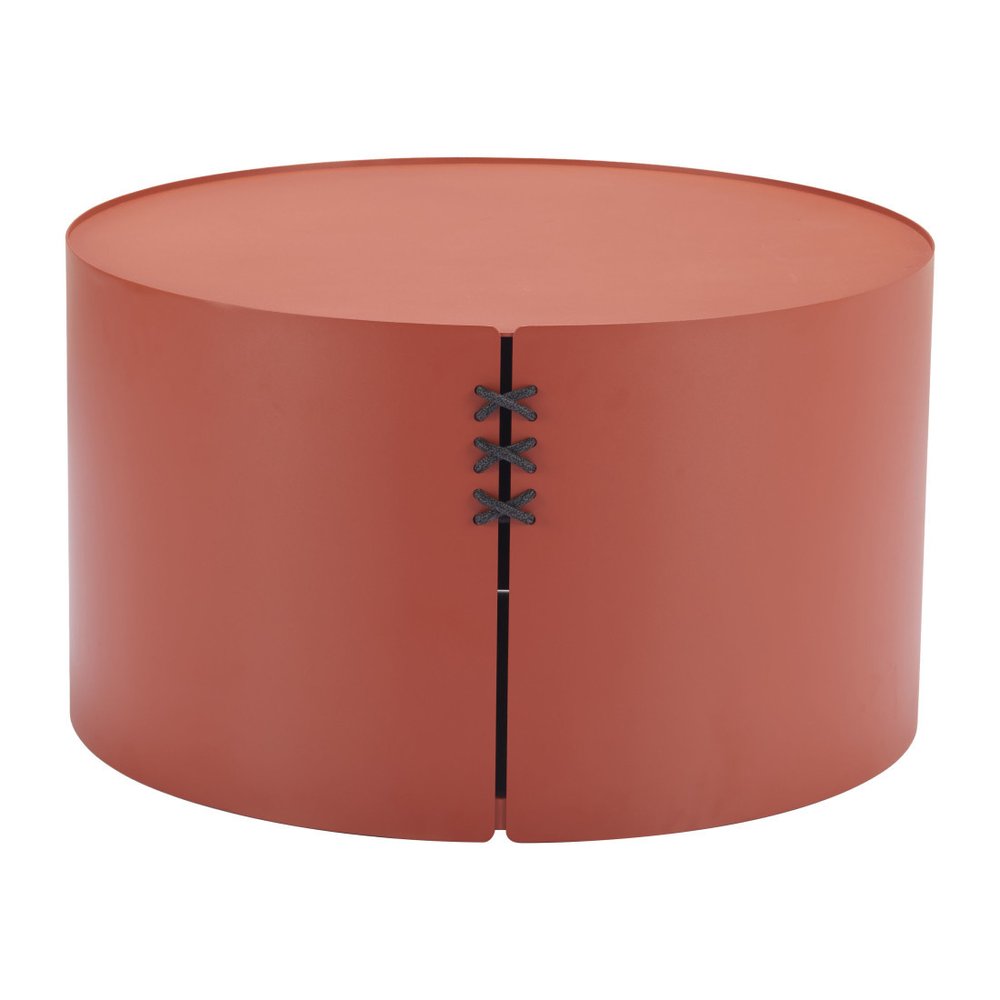 29" Terra Cotta Rounded Aluminum Outdoor Coffee Table HomeRoots
