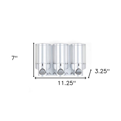 Gray Heavy Duty Plastic Three Chamber Wall Mount Soap Dispenser HomeRoots