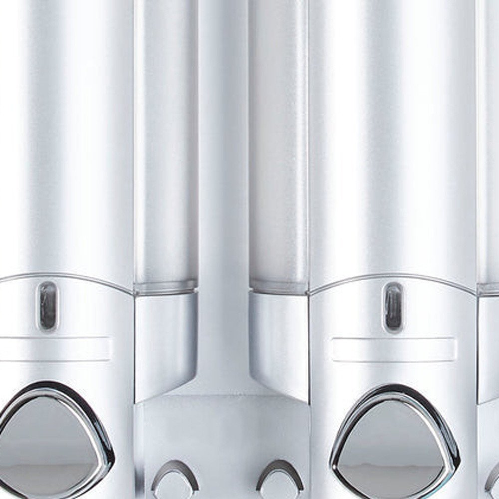 Gray Heavy Duty Plastic Three Chamber Wall Mount Soap Dispenser HomeRoots