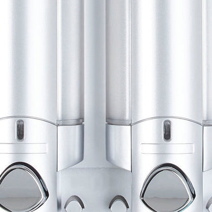 Gray Heavy Duty Plastic Three Chamber Wall Mount Soap Dispenser HomeRoots