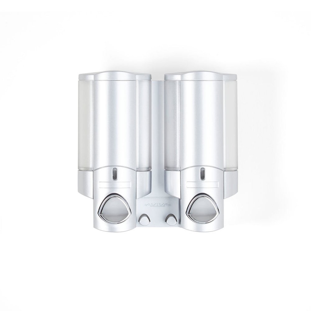 Gray Heavy Duty Plastic Two Chamber Wall Mount Soap Dispenser HomeRoots