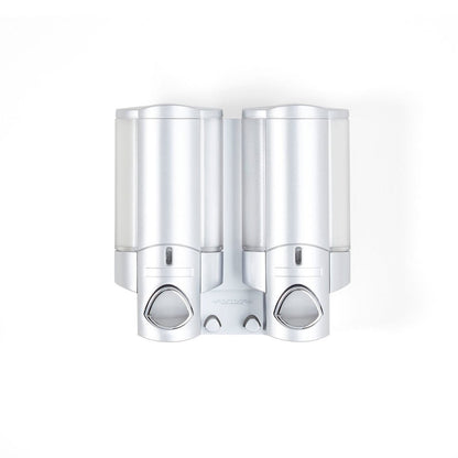 Gray Heavy Duty Plastic Two Chamber Wall Mount Soap Dispenser HomeRoots