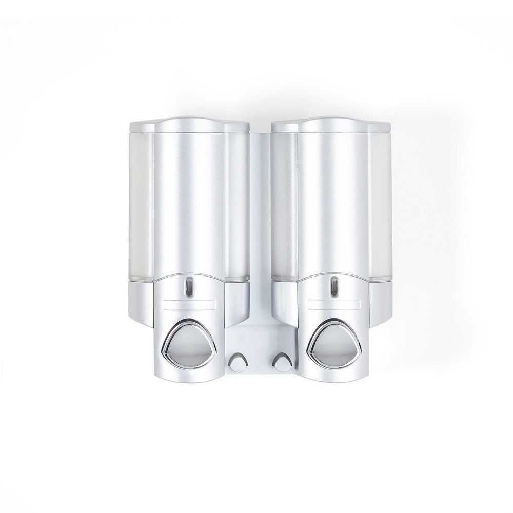 Gray Heavy Duty Plastic Two Chamber Wall Mount Soap Dispenser HomeRoots