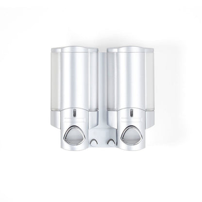 Gray Heavy Duty Plastic Two Chamber Wall Mount Soap Dispenser HomeRoots