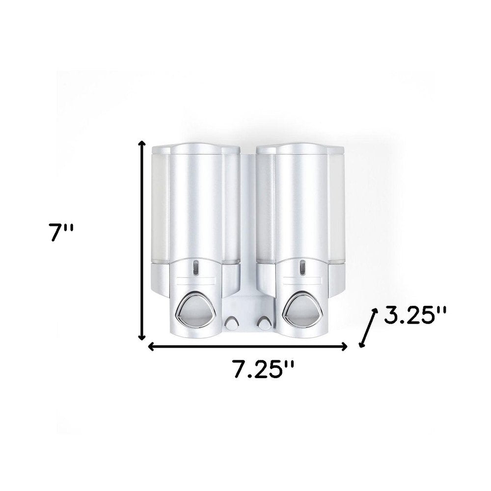 Gray Heavy Duty Plastic Two Chamber Wall Mount Soap Dispenser HomeRoots