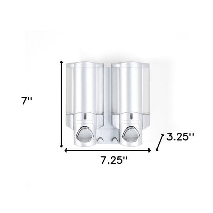 Gray Heavy Duty Plastic Two Chamber Wall Mount Soap Dispenser HomeRoots
