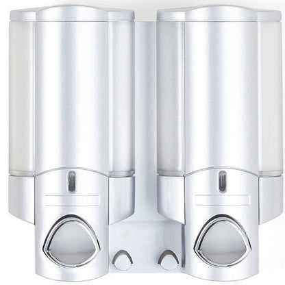 Gray Heavy Duty Plastic Two Chamber Wall Mount Soap Dispenser HomeRoots