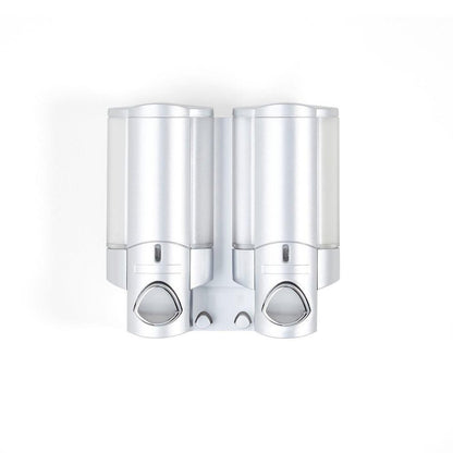 Gray Heavy Duty Plastic Two Chamber Wall Mount Soap Dispenser HomeRoots