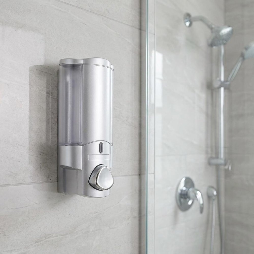 Gray Heavy Duty Plastic Wall Mount Soap Dispenser — view 5