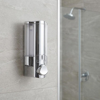 Silver Heavy Duty Plastic Wall Mount Soap Dispenser HomeRoots