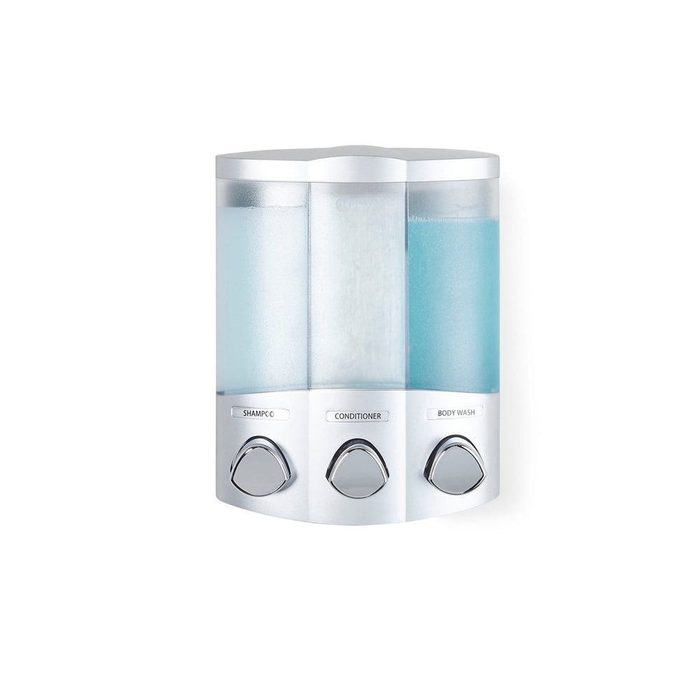 Gray Heavy Duty Plastic Three Chamber Wall Mount Soap Dispenser HomeRoots