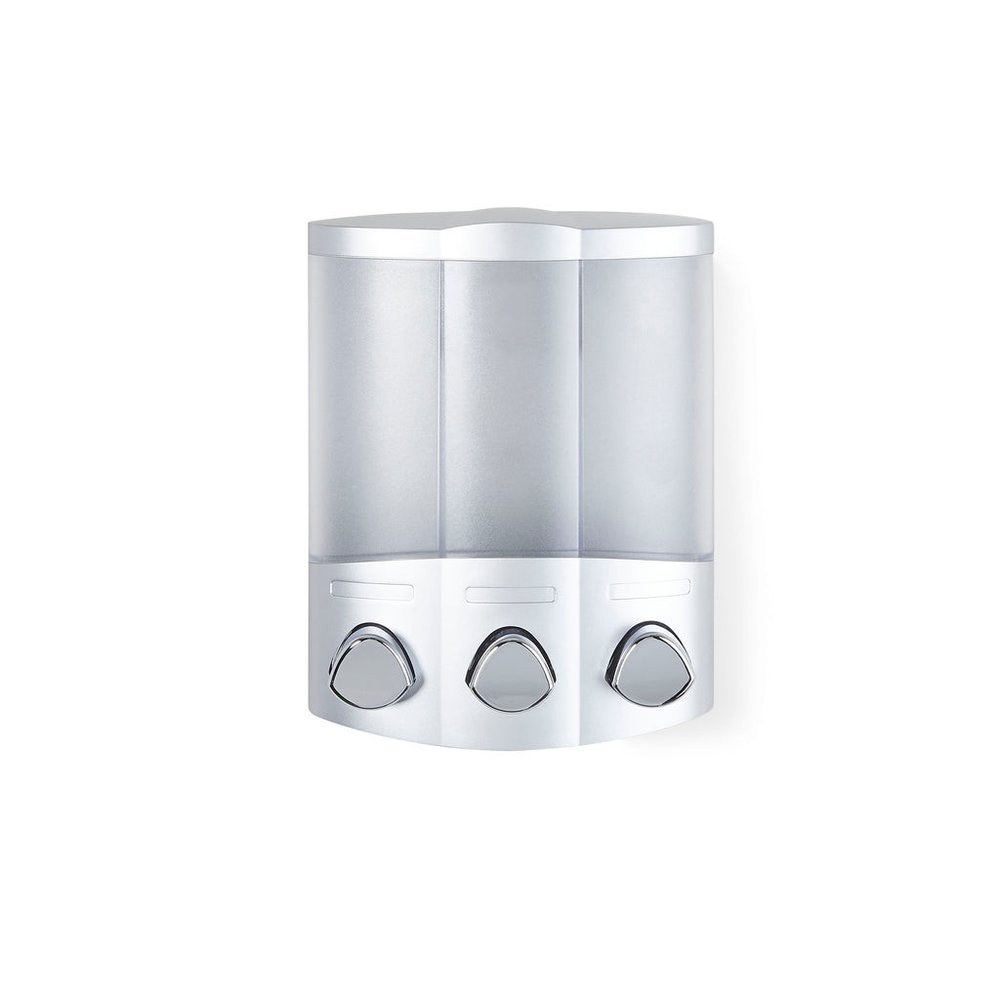 Gray Heavy Duty Plastic Three Chamber Wall Mount Soap Dispenser HomeRoots