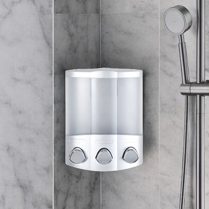 Gray Heavy Duty Plastic Three Chamber Wall Mount Soap Dispenser HomeRoots