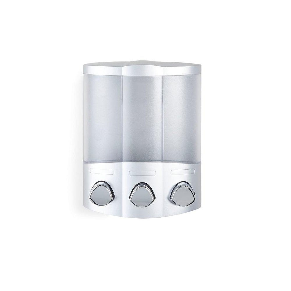 Gray Heavy Duty Plastic Three Chamber Wall Mount Soap Dispenser HomeRoots