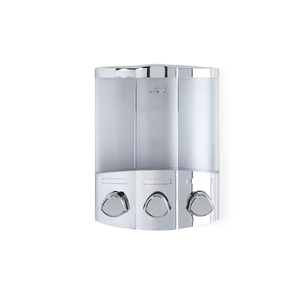 Gray Heavy Duty Plastic Three Chamber Wall Mount Soap Dispenser HomeRoots