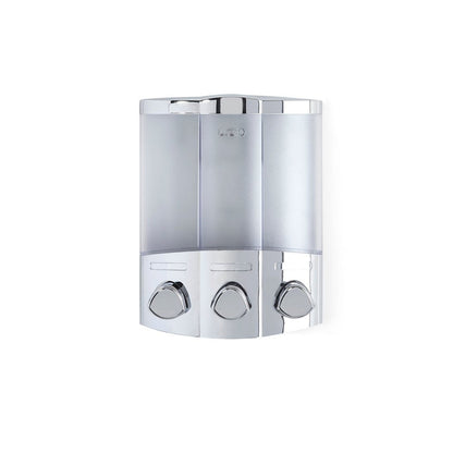 Gray Heavy Duty Plastic Three Chamber Wall Mount Soap Dispenser HomeRoots