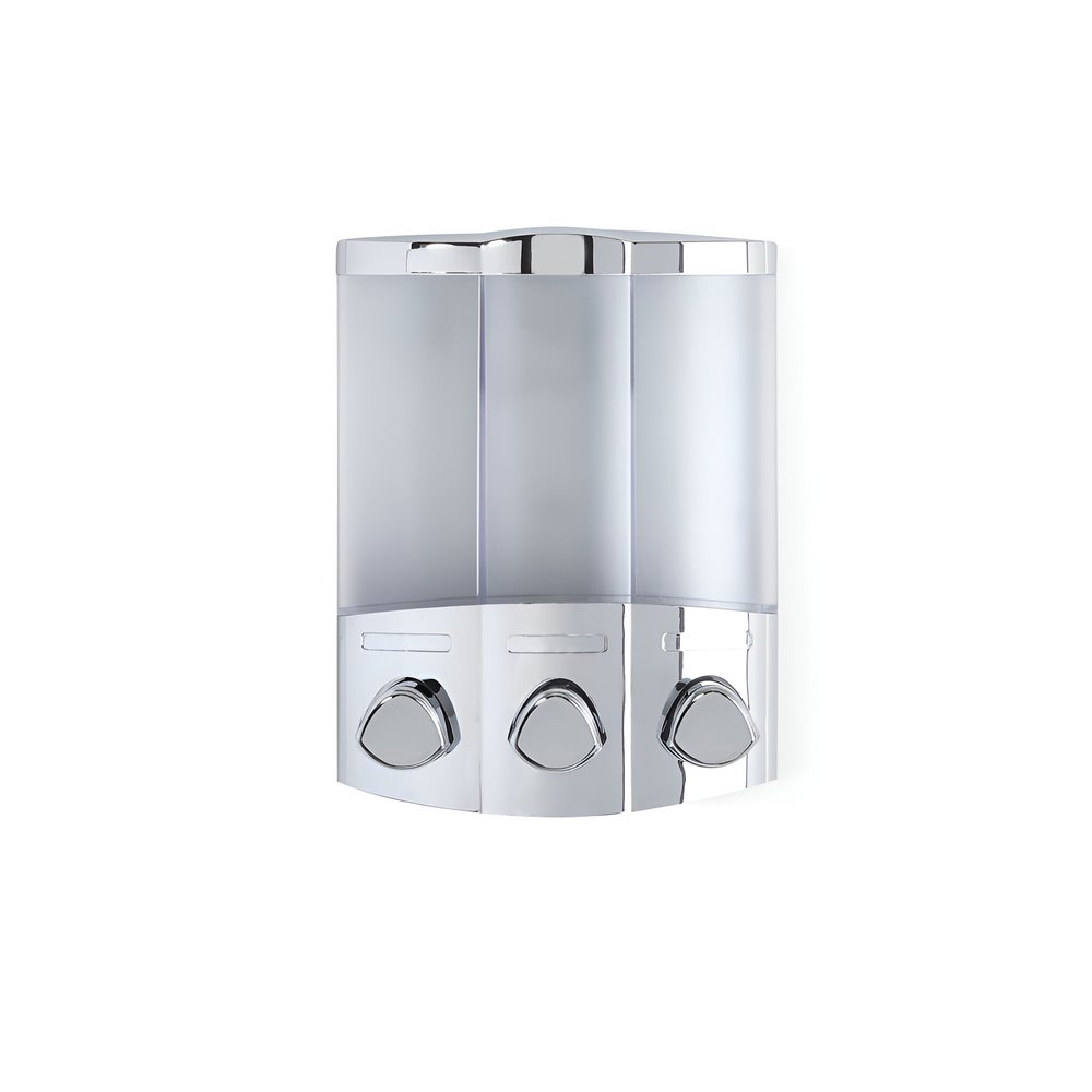 Gray Heavy Duty Plastic Three Chamber Wall Mount Soap Dispenser HomeRoots