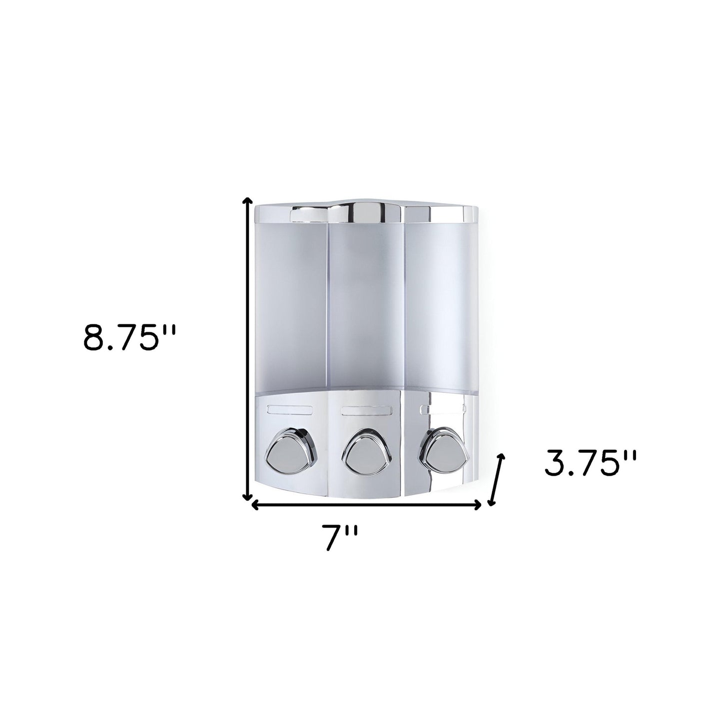 Gray Heavy Duty Plastic Three Chamber Wall Mount Soap Dispenser