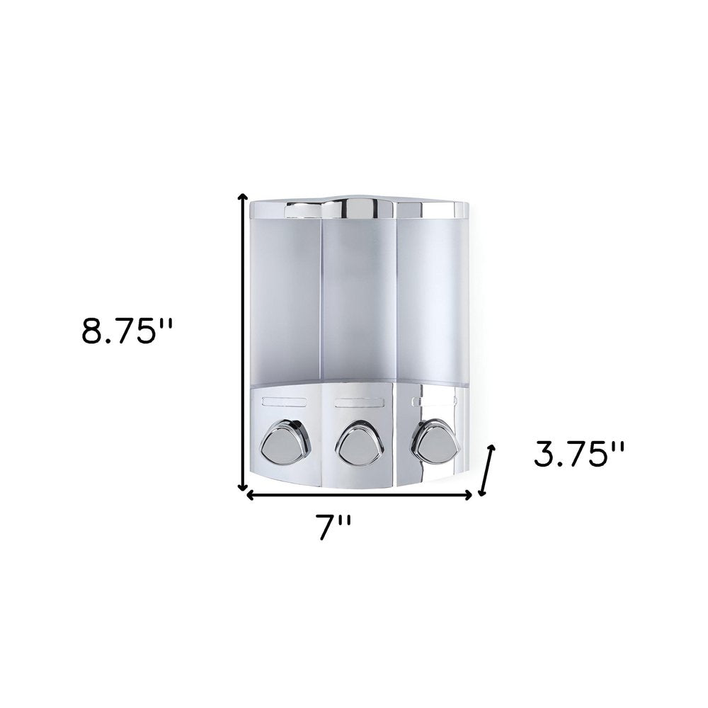 Gray Heavy Duty Plastic Three Chamber Wall Mount Soap Dispenser — view 4