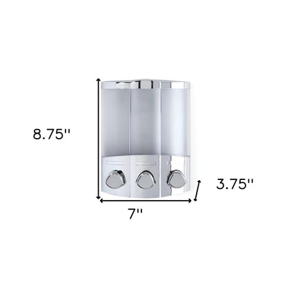 Gray Heavy Duty Plastic Three Chamber Wall Mount Soap Dispenser HomeRoots