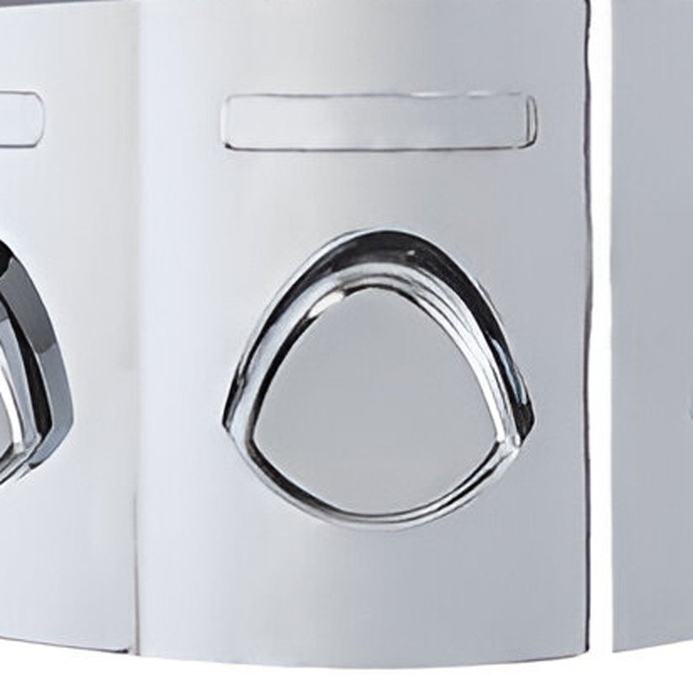 Gray Heavy Duty Plastic Three Chamber Wall Mount Soap Dispenser HomeRoots