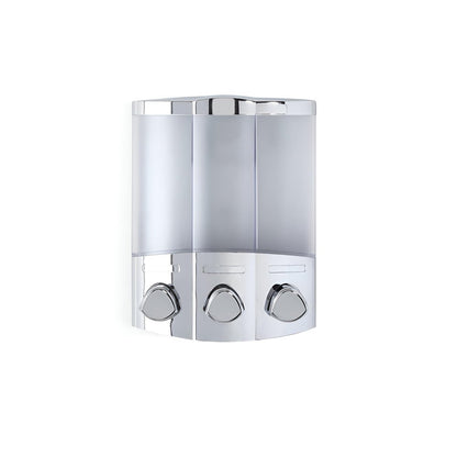 Gray Heavy Duty Plastic Three Chamber Wall Mount Soap Dispenser HomeRoots