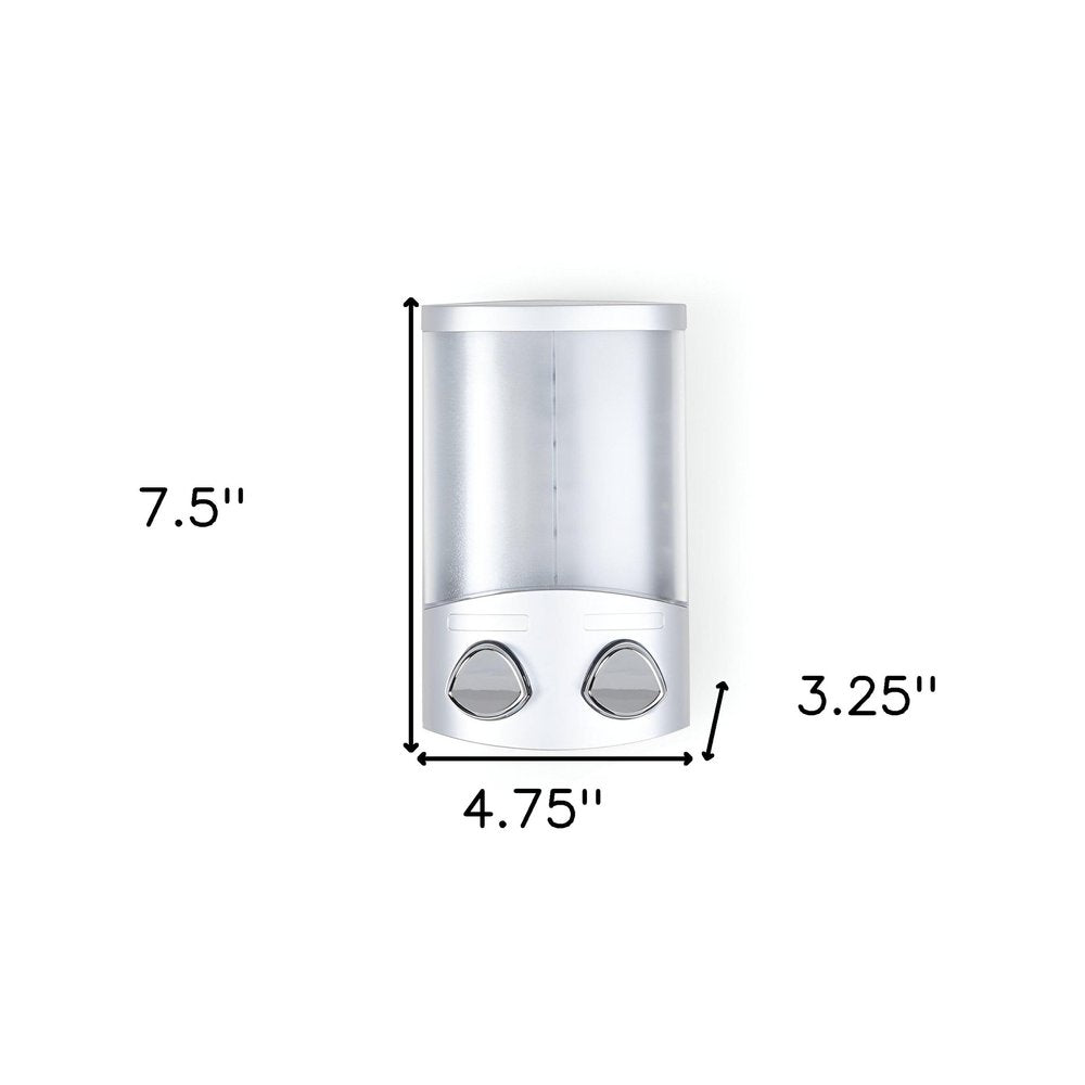 Gray Heavy Duty Plastic Two Chamber Wall Mount Soap Dispenser HomeRoots