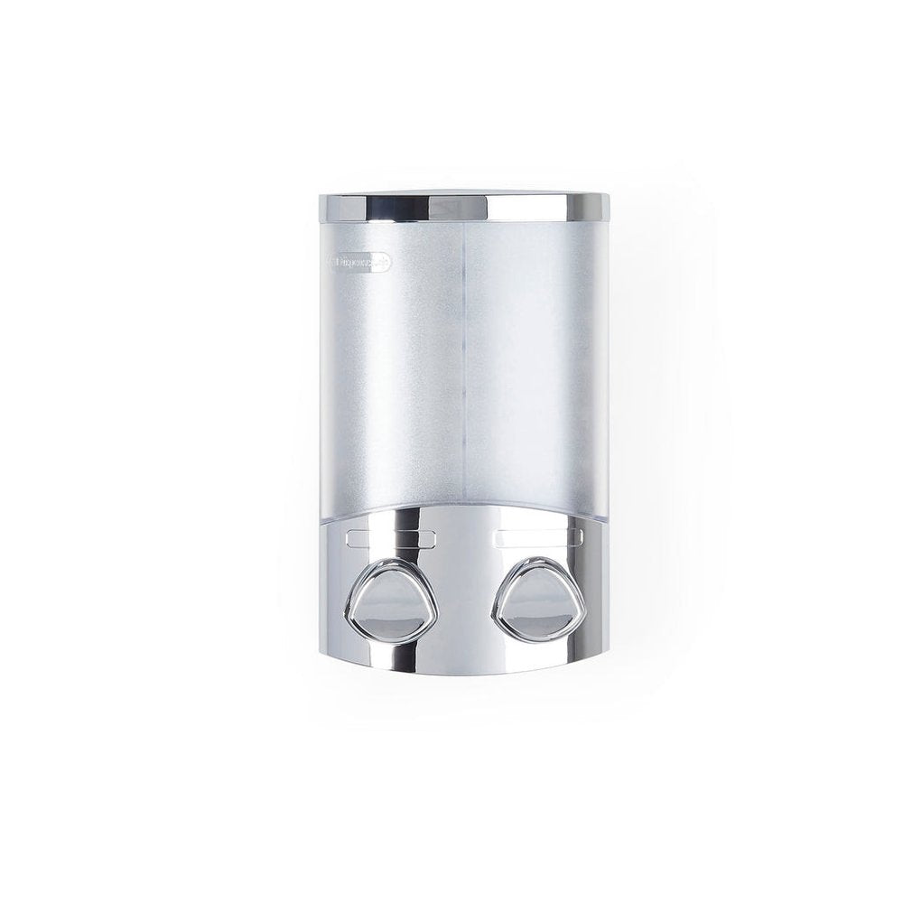Silver Heavy Duty Plastic Two Chamber Wall Mount Soap Dispenser HomeRoots