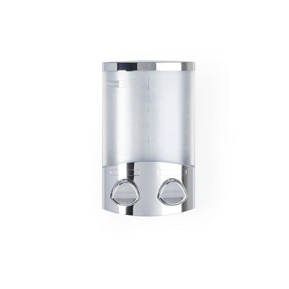 Silver Heavy Duty Plastic Two Chamber Wall Mount Soap Dispenser HomeRoots