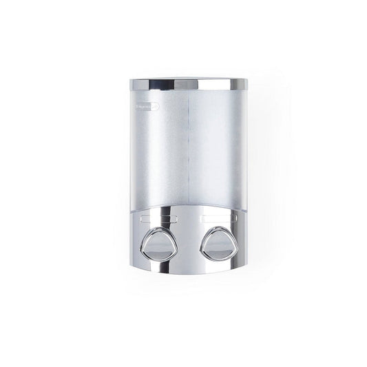 Silver Heavy Duty Plastic Two Chamber Wall Mount Soap Dispenser HomeRoots