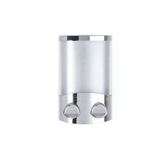 Silver Heavy Duty Plastic Two Chamber Wall Mount Soap Dispenser HomeRoots