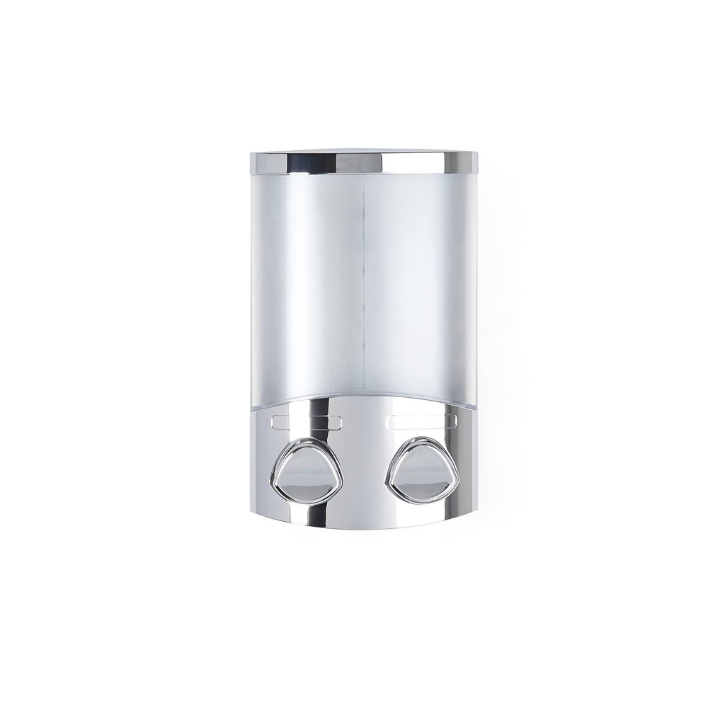 Silver Heavy Duty Plastic Two Chamber Wall Mount Soap Dispenser HomeRoots