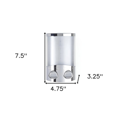 Silver Heavy Duty Plastic Two Chamber Wall Mount Soap Dispenser