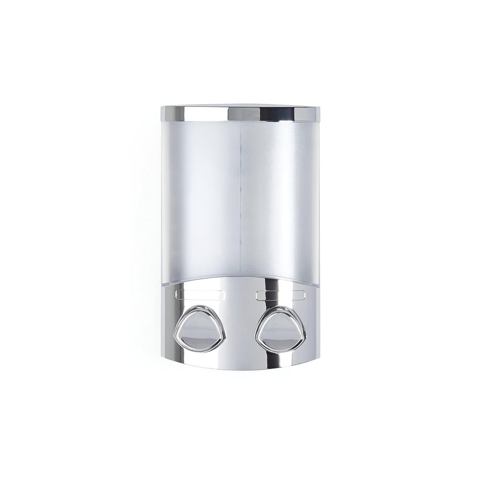 Silver Heavy Duty Plastic Two Chamber Wall Mount Soap Dispenser HomeRoots