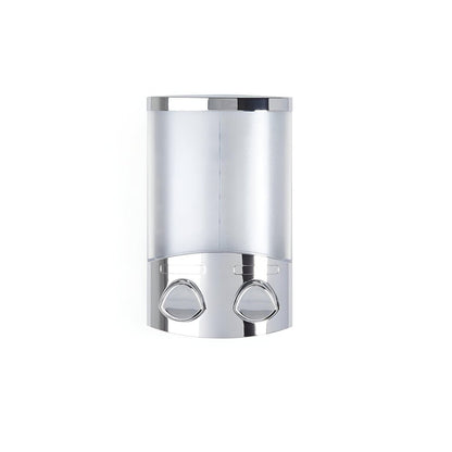 Silver Heavy Duty Plastic Two Chamber Wall Mount Soap Dispenser HomeRoots