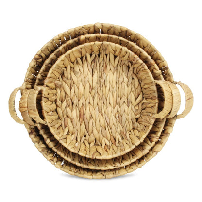 Set of Three Natural Water Hyacinth Basket HomeRoots