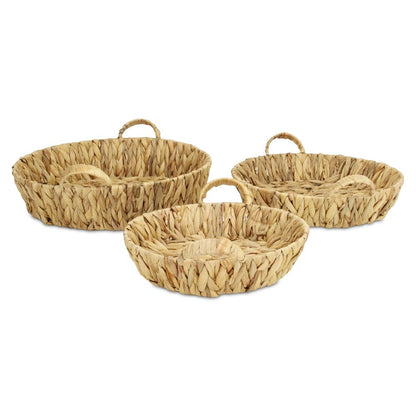 Set of Three Natural Water Hyacinth Basket HomeRoots
