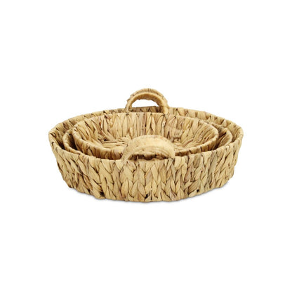 Set of Three Natural Water Hyacinth Basket HomeRoots