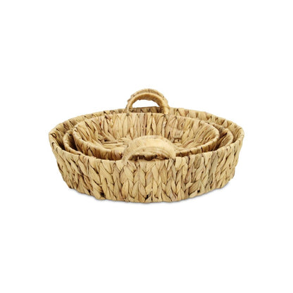 Set of Three Natural Water Hyacinth Basket HomeRoots