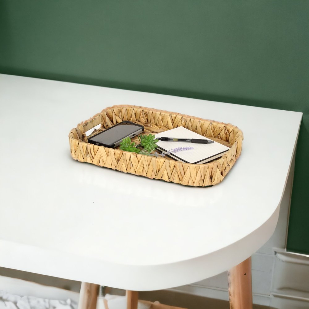 Set of Three Natural Water Hyacinth Basket HomeRoots