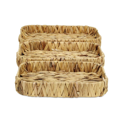 Set of Three Natural Water Hyacinth Basket HomeRoots