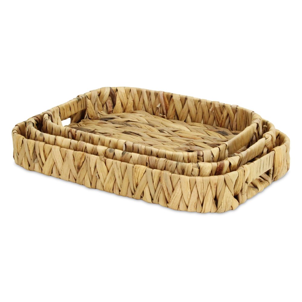 Set of Three Natural Water Hyacinth Basket HomeRoots